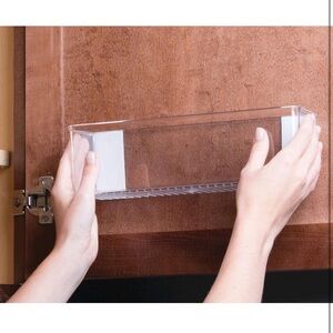 iDesign Clear Plastic Adhesive Storage Organizer - NEW